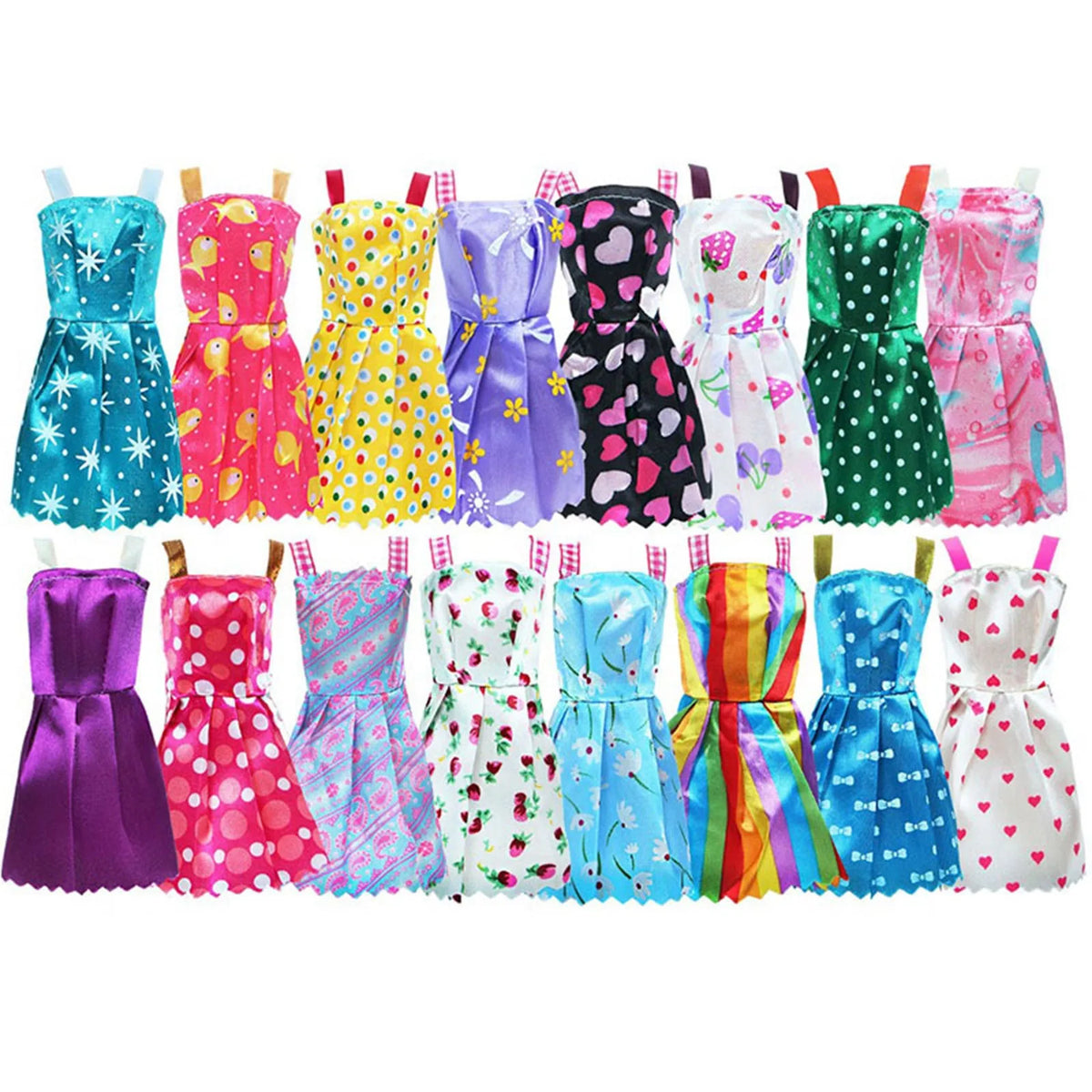 10-Piece Doll Fashion Clothing Set – Dresses, Coats & Hats