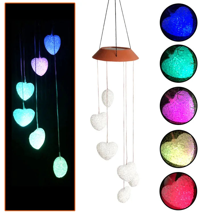 Solar Powered Wind Chime Garden Lights Outdoor Stake Yard Landscape