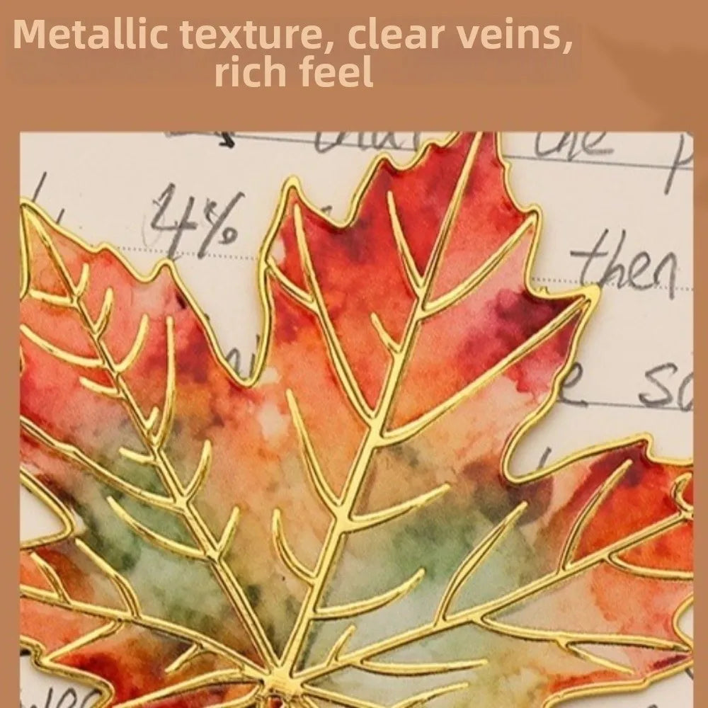 Gilt-Edged Leaf Metal Bookmark | Elegant Stainless Steel Gift