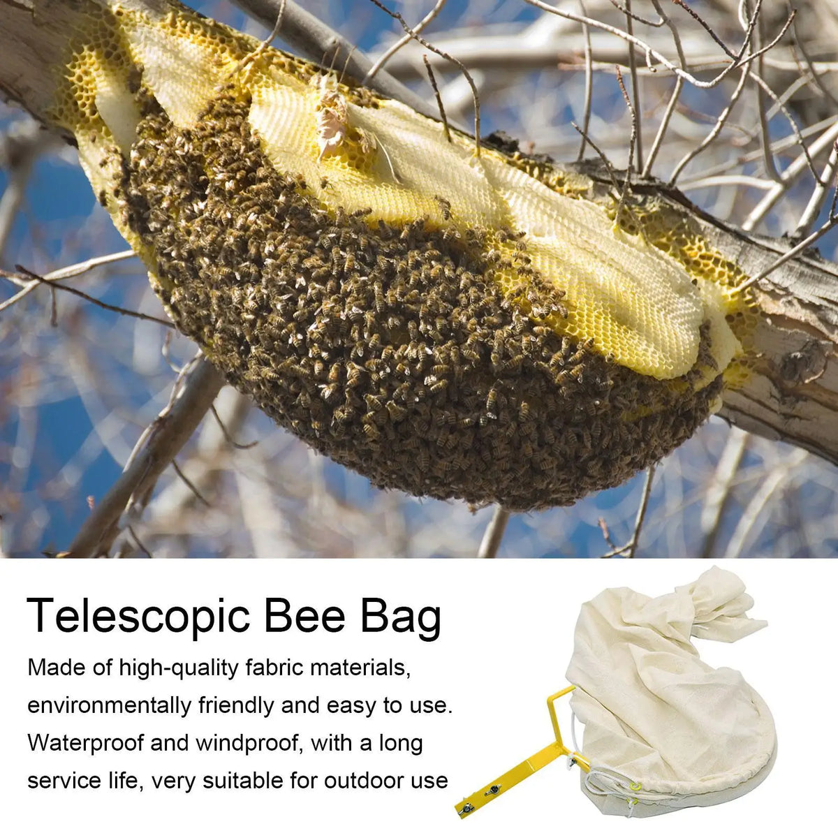 Telescopic Bee Swarm Catcher Bag – Steel Frame | Portable