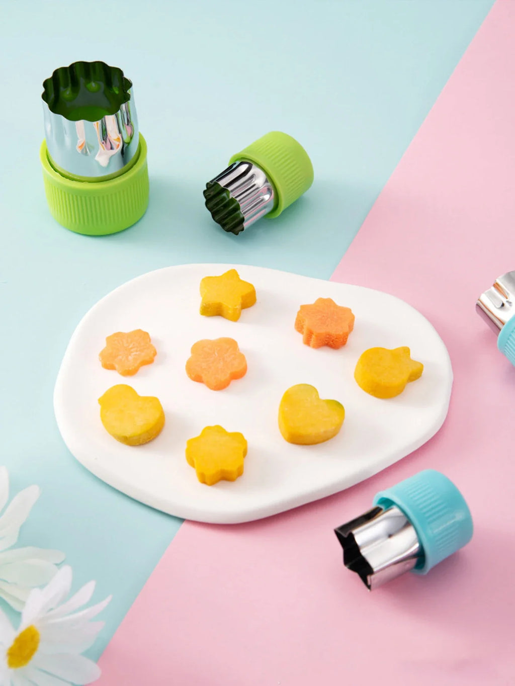 12-Piece Mini Food Cutter Shapes Set – Fruit, Veggie & Biscuit