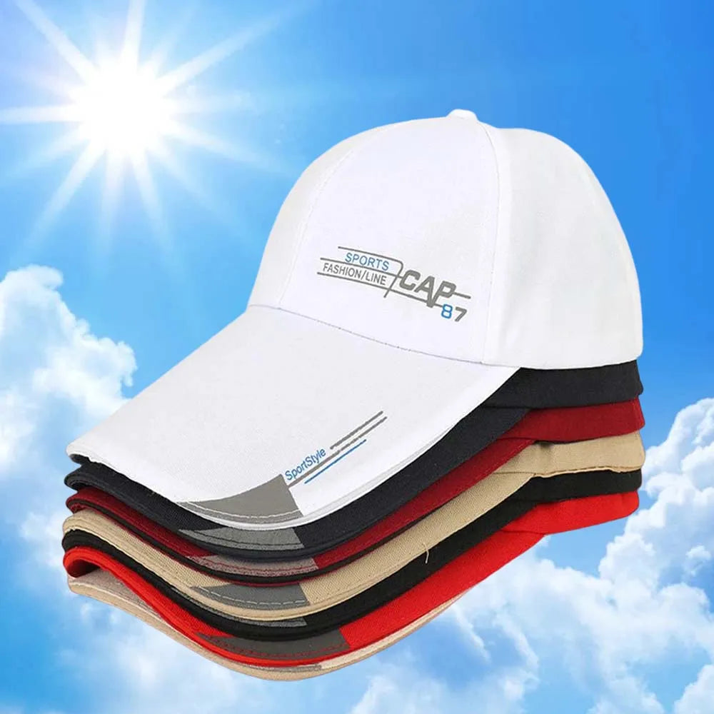 2026 Fashion Line Baseball Cap Men Sports Hat Fish Outdoor Long Visor