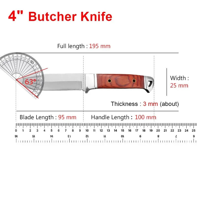 Handmade Forged Boning & Cleaver Knife – Stainless Steel Wood Handle