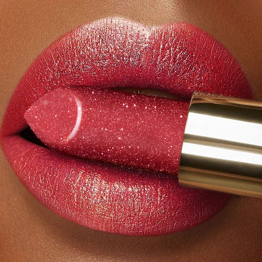 KAFURUX Metallic Glitter Lipstick – 16 Colors, Waterproof