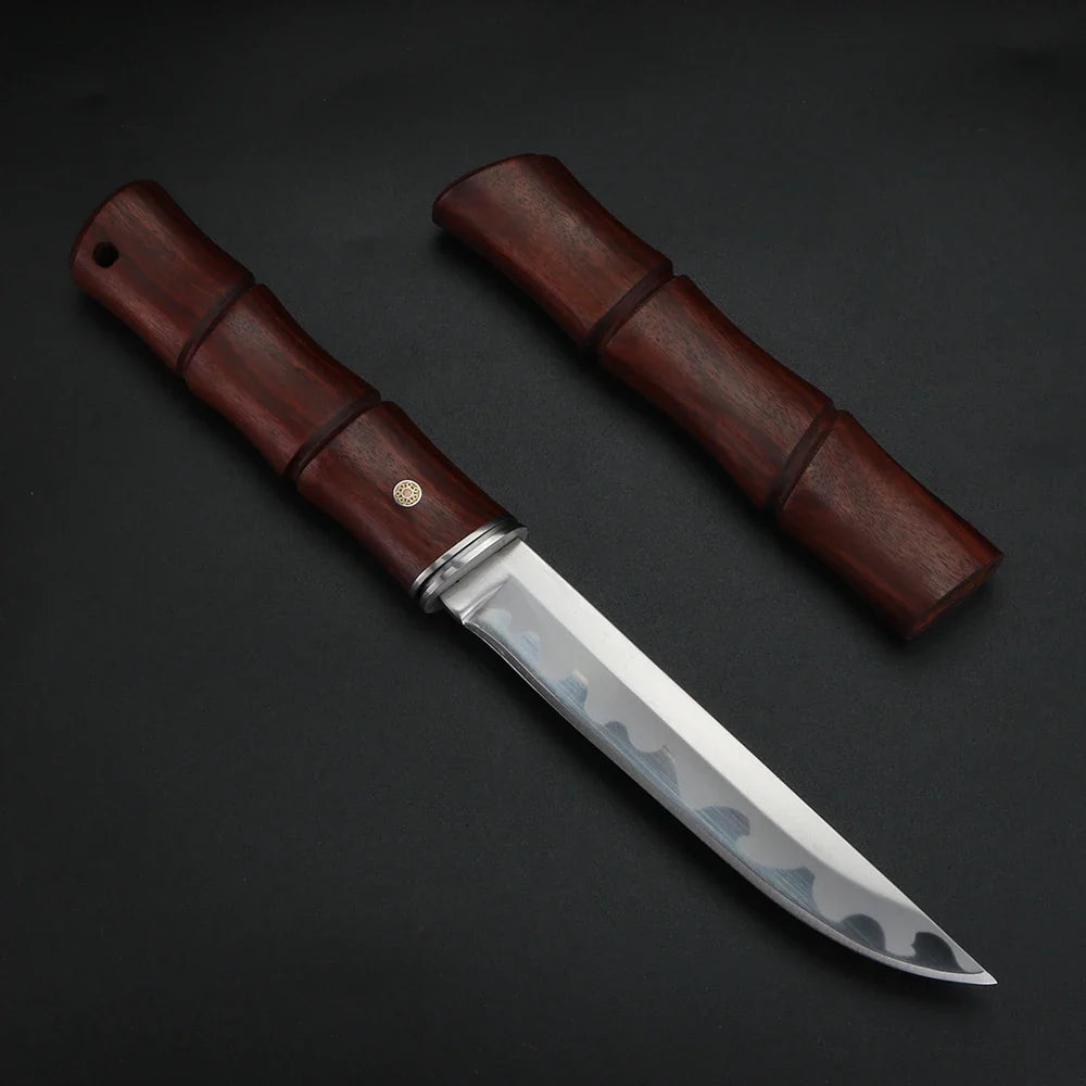 SKD-11 Carbon Steel Boning Knife – 62HRC Sharp Blade & Wood Sheath