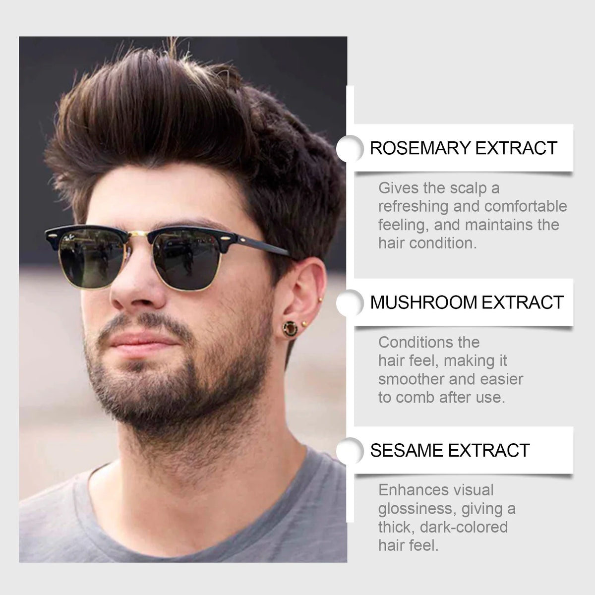 Jaysuing 3-in-1 Men's Hair Dye Shampoo – Gray Coverage 200ml