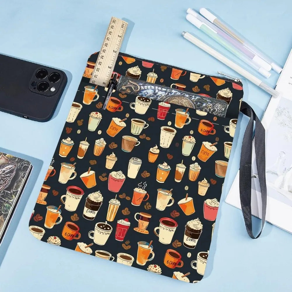 Coffee Fabric Book Sleeve – Zippered Washable Book Cover