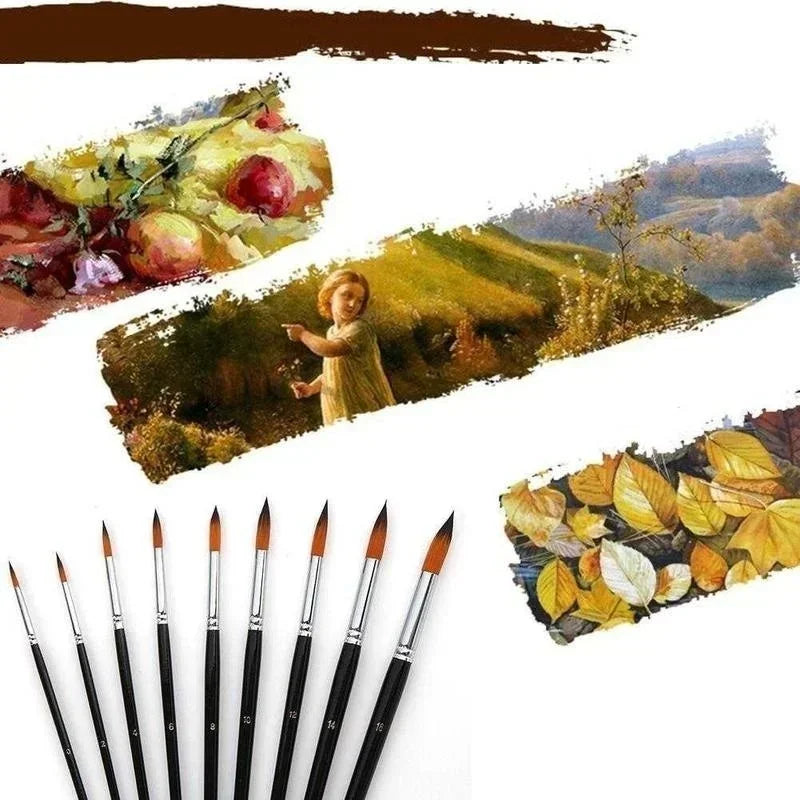 Long Handle Nylon Watercolor Brush Acrylic Painting Brushes Gouache