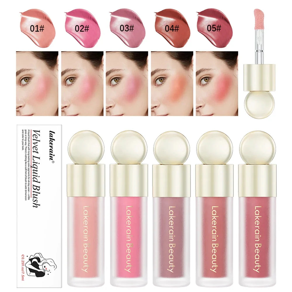 ibcccndc Matte Liquid Blush Velvet Cheek Tint 5 Shades 7.5ml