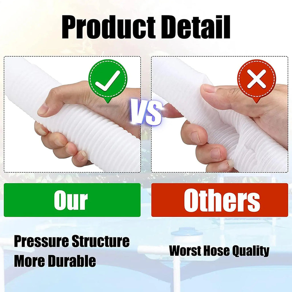 Heavy-Duty Flexible Pool Pump Hose – Quick-Connect Fittings