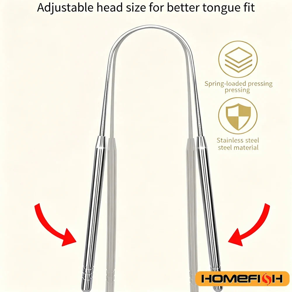Stainless Steel Tongue Cleaners Gum Scraper Adults Boys Girls Care