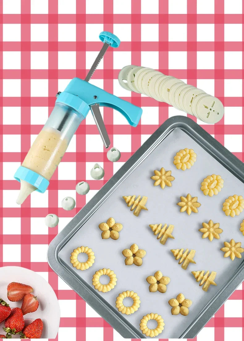 23-Piece Cookie Press Gun Kit – Biscuit & Cake Decorator