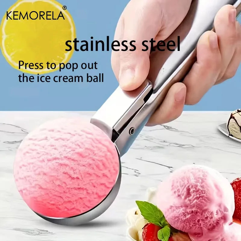 KEMORELA Stainless Steel Ice Cream Scoop – Ergonomic Handle