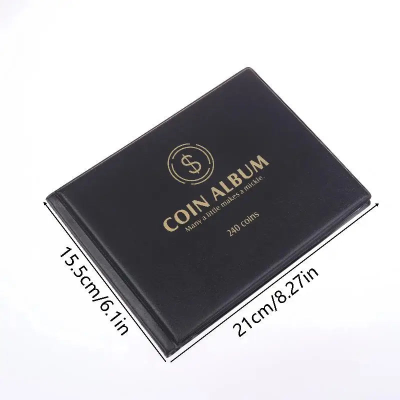 Premium 240 Pockets Coin Album Stamps Collection Holder Penny Storage