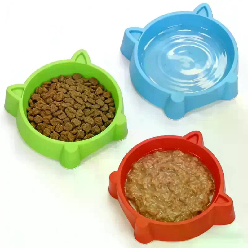 Cat Ear Pet Bowl – Non-Slip Plastic Feeder for Cats & Dogs