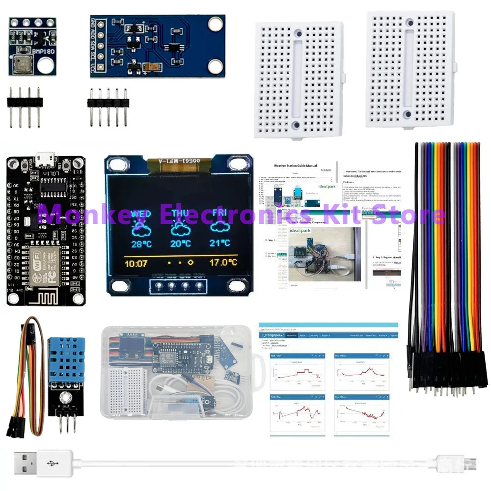 ESP8266 Weather Station Kit – OLED, DHT11, BMP180 & More