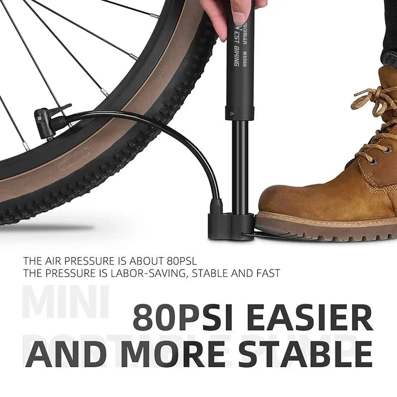 WEST BIKING 80 PSI Manual Bike Pump | Schrader Valve Floor Pump
