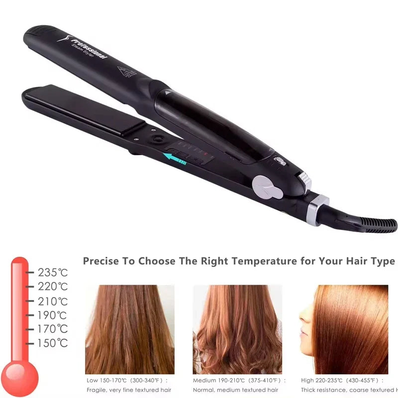URGGU Steam Ceramic Hair Straightener – LED & PTC Plate