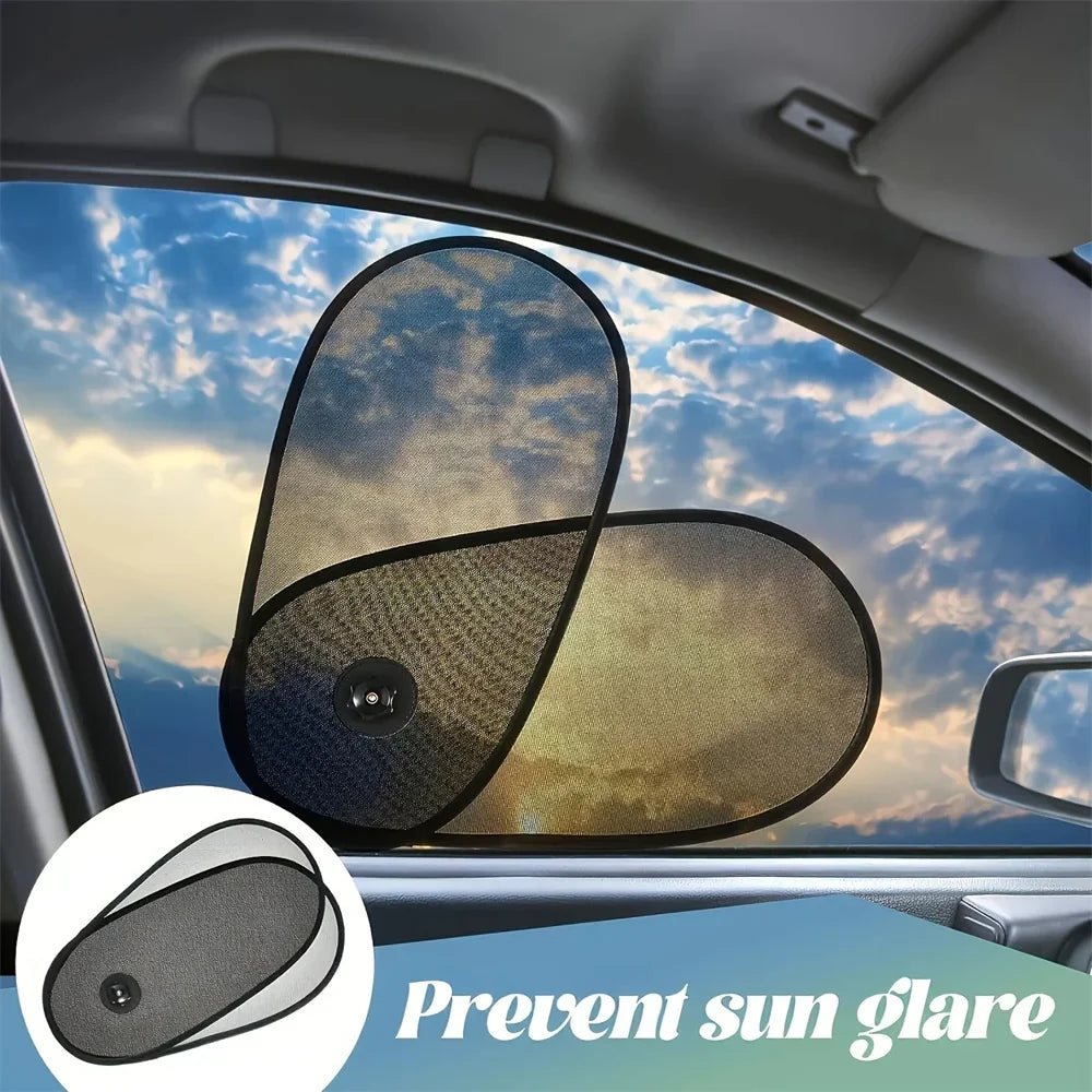 2-in-1 Car Side Shade Telescopic Design Heat Insulation Sun Blocker