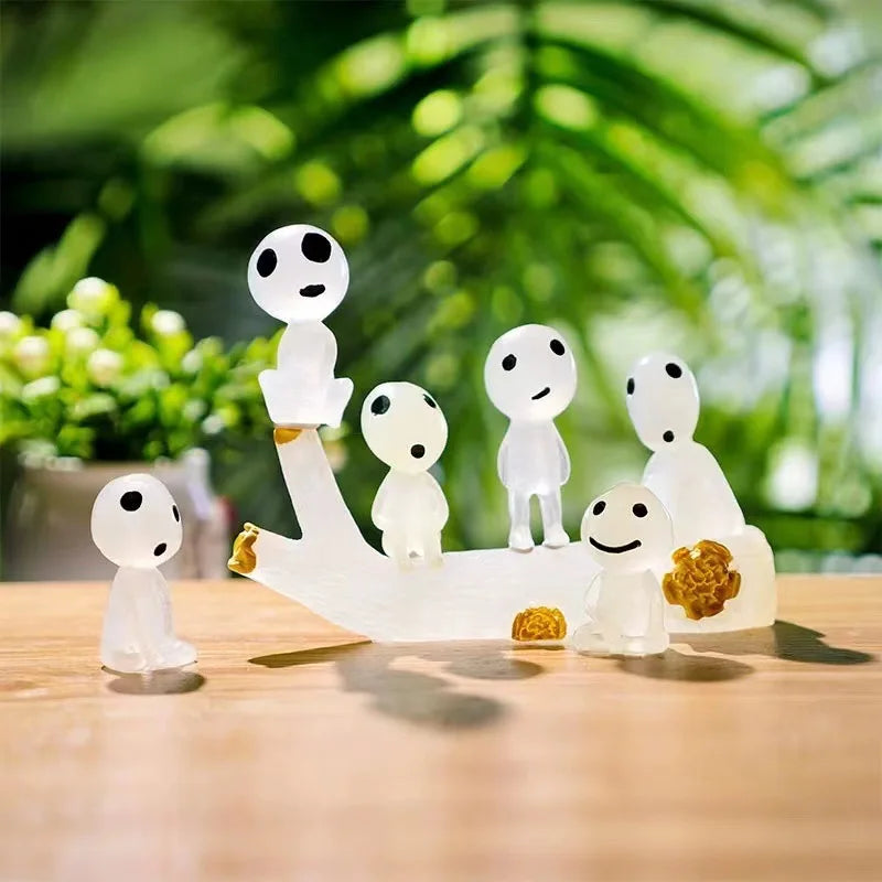 Cartoon Cute Hand Model Forest Alien PVC Green Light Blue Luminous