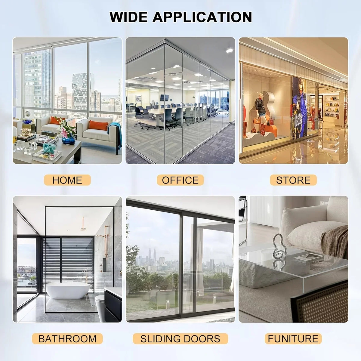 Shatterproof Safety Window Film – Clear Self-Adhesive PET