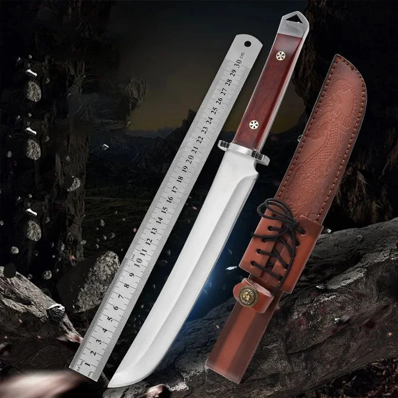 Japanese Chef's Knife – Stainless Steel Cleaver & Wood Handle