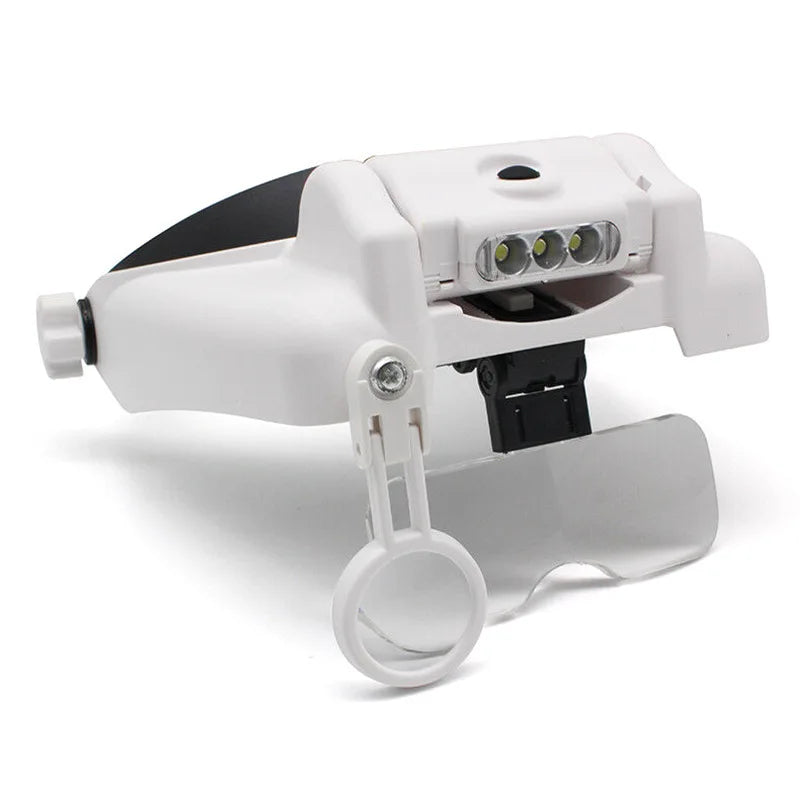 Headband Magnifier LED Rechargeable Loupe – Interchangeable Lens