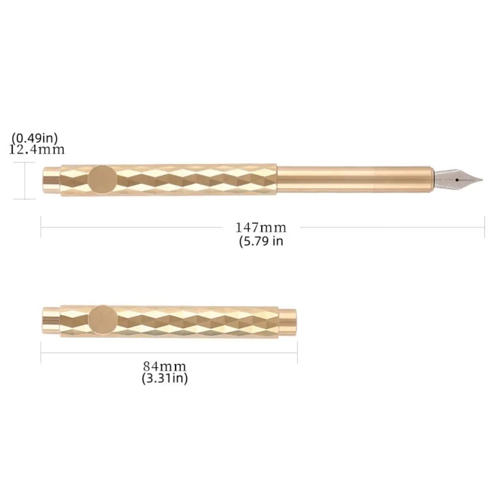 Retro Brass Fountain Pen – Mini Pocket Scalable Writing Pen