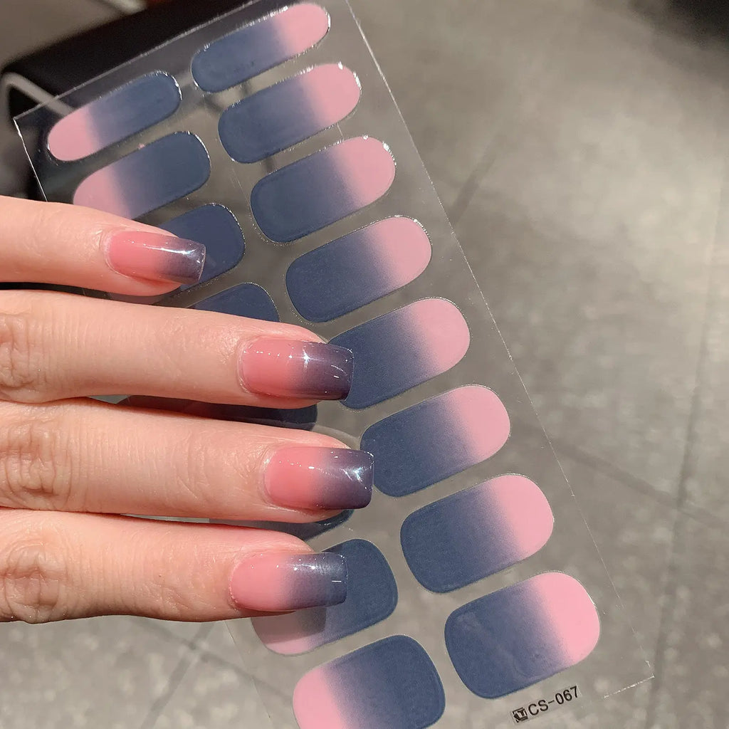 Semi-Cured Gel Nail Wraps – Gradient Multi-Color Stickers