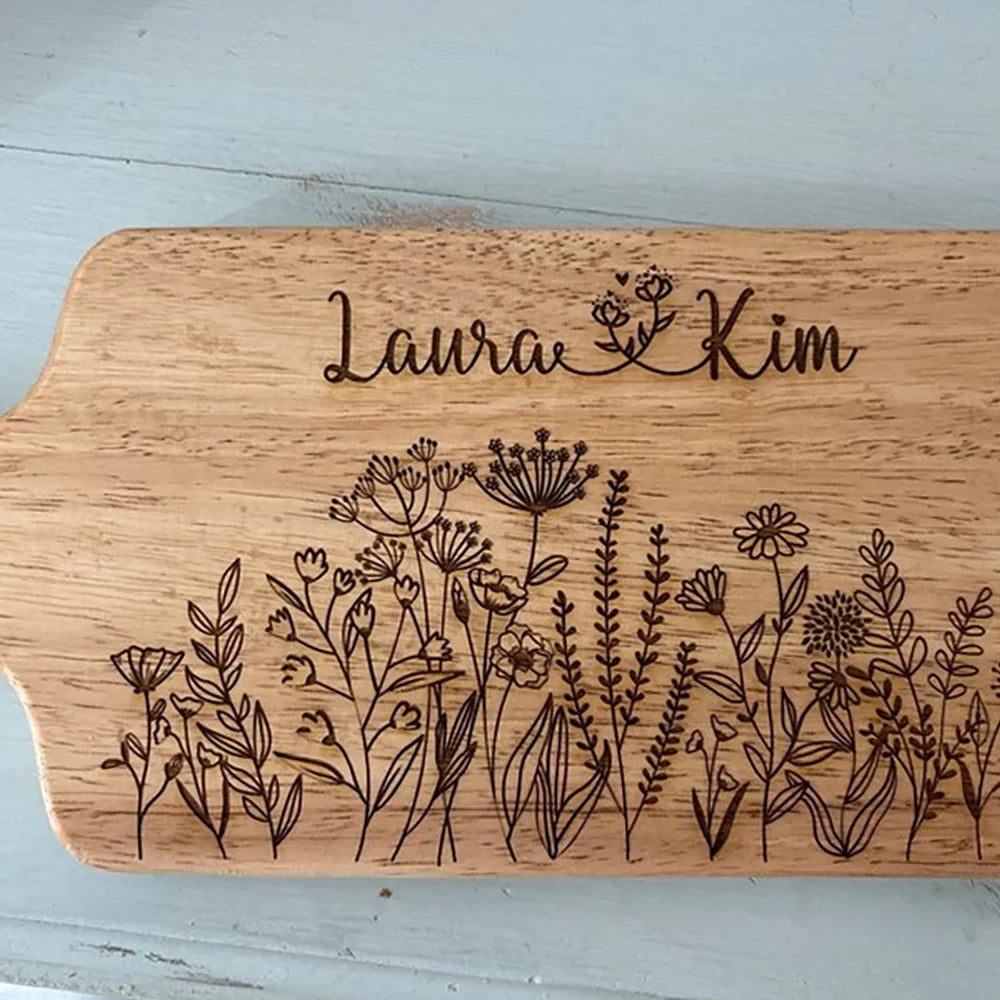 Custom Engraved Bamboo Cutting Board | Wedding Couples Gift