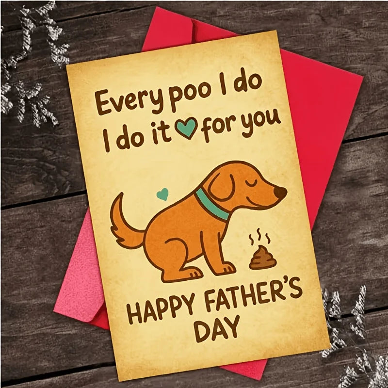 Father's Day Dog Lover Card with Envelope – Funny Pet Humor