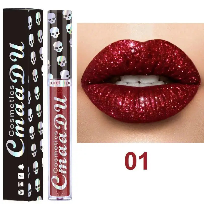 CmaaDu 8-Color Diamond Shimmer Lip Gloss – Waterproof & Long-Lasting