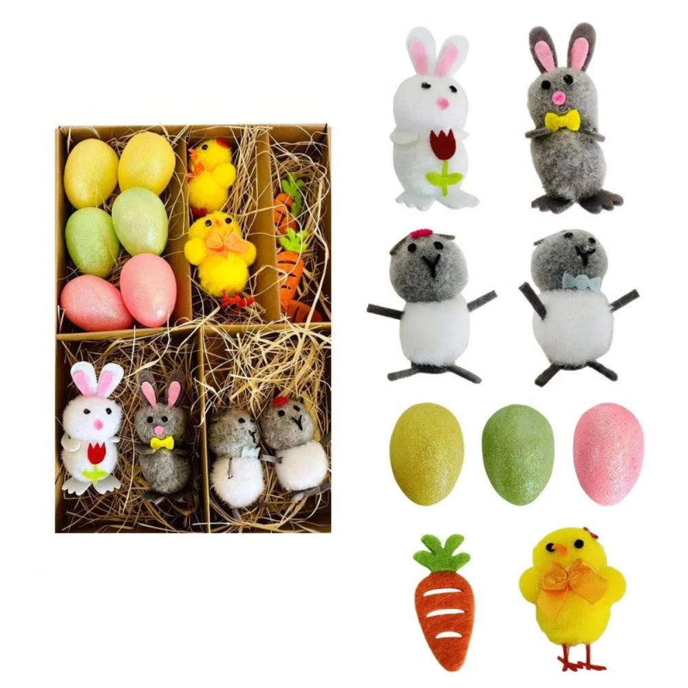 Easter Egg Chick & Bunny Ornament Set – Spring Party Décor