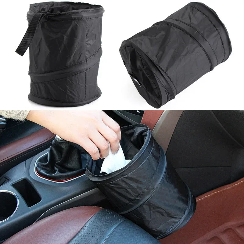 Car Trash Can with Side Pocket – Waterproof Leak-Proof Bag
