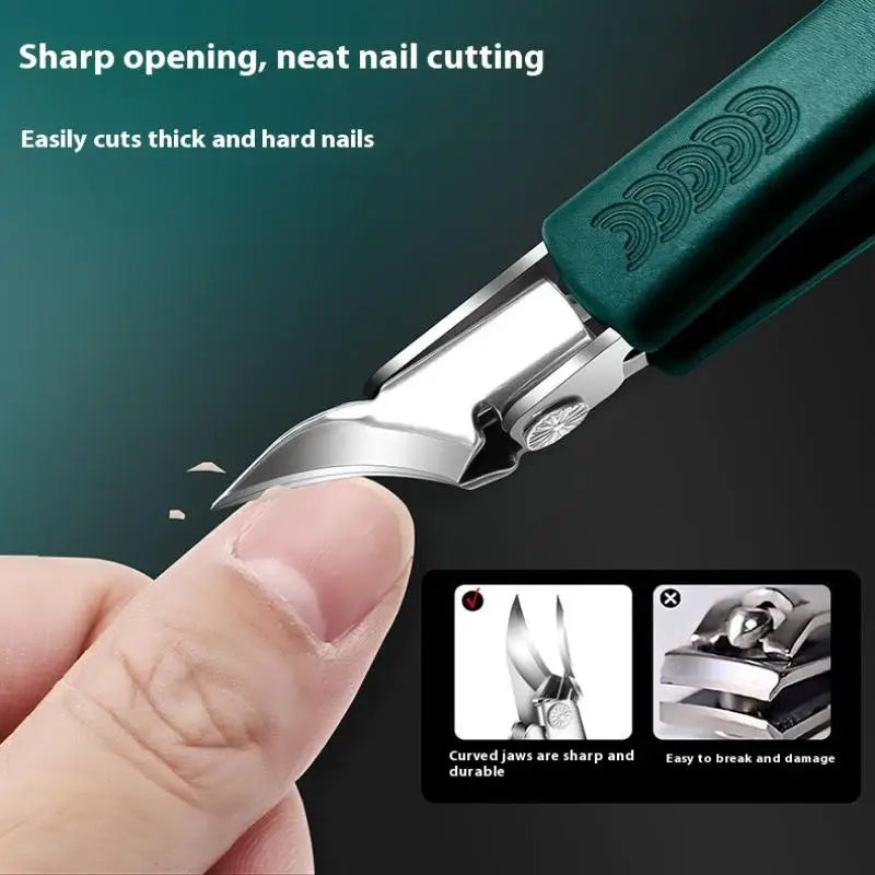 Slanted Anti-Splash Nail Clipper – Stainless Steel Nail Tool
