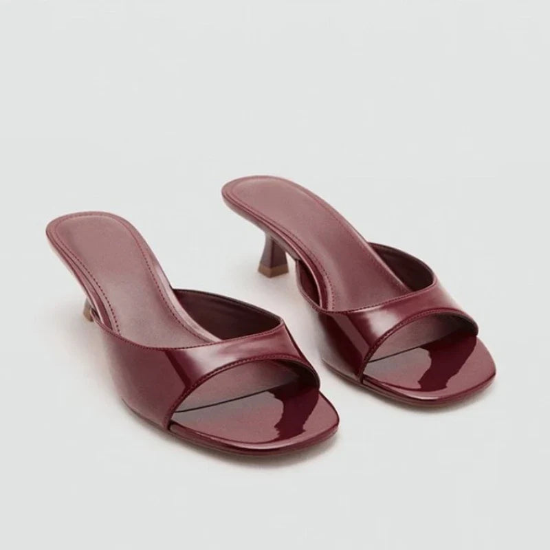 Women's Open Toe Square Heel Slides – Summer Dress Slippers