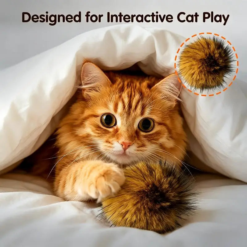Cat Toy Faux Rabbit Fur Ball 2026 Soft Catnip Balls Fluffy Indoor