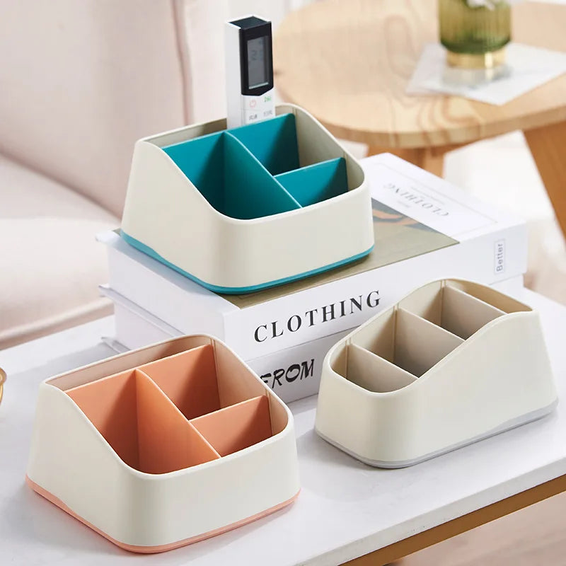 Desktop Storage Box Key Remote Control Grid Desk Stationery Sundries
