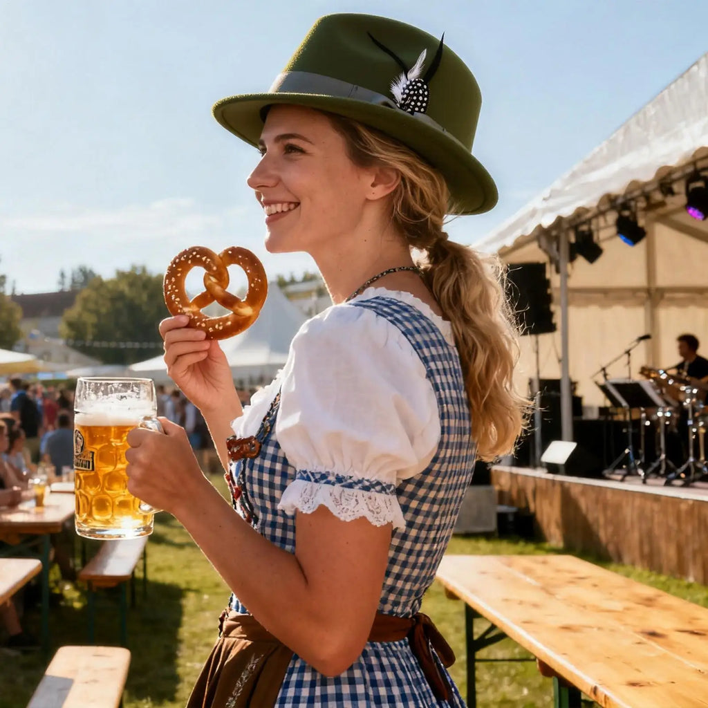 Oktoberfest Felt Hat – Beer Festival Costume for Men & Women