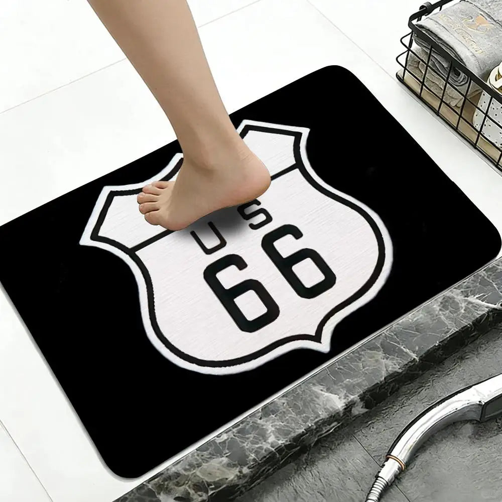 Route 66 Diatomite Bath Mat – Quick Dry & Anti-Slip Floor Mat