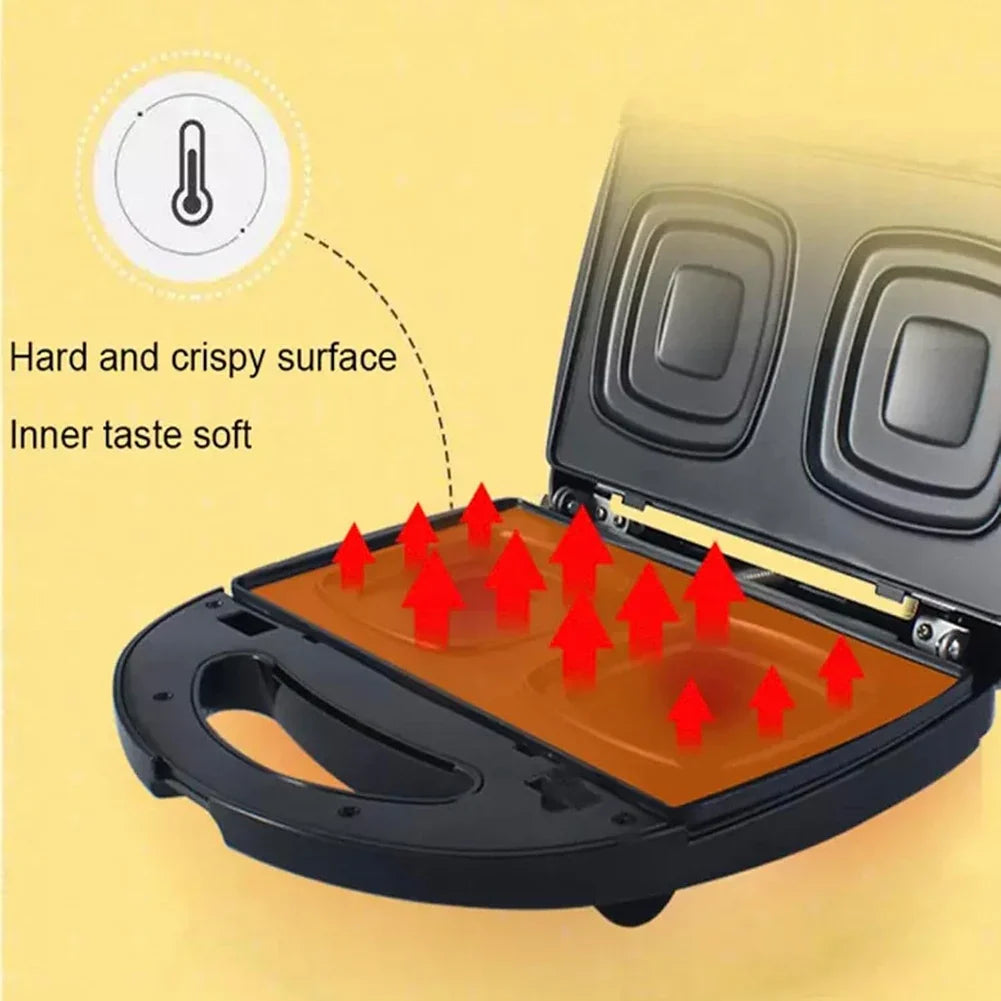750W Non-Stick Sandwich & Waffle Maker Press | Countertop