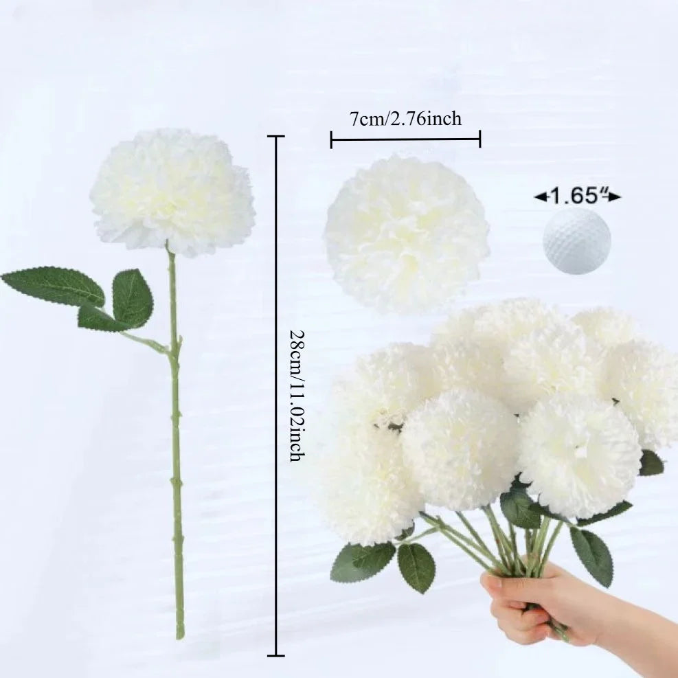 5-Pack Artificial Chrysanthemum Long Stem Flowers | Home Decor