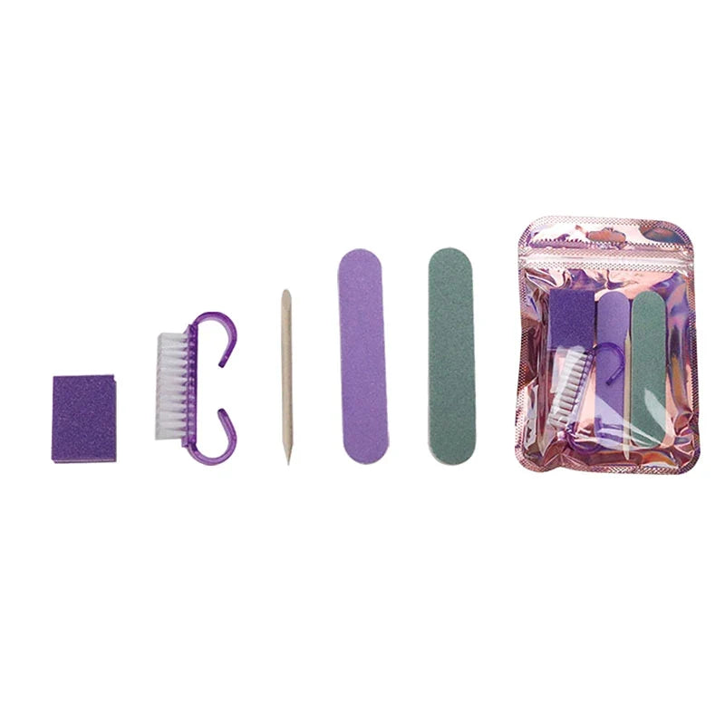 5-Piece Mini Nail File & Manicure Wood Stick Kit | DIY Nail Care