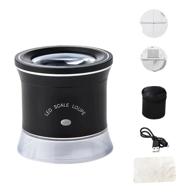 30X Illuminated Jeweler's Loupe Magnifier – 6 LED & USB