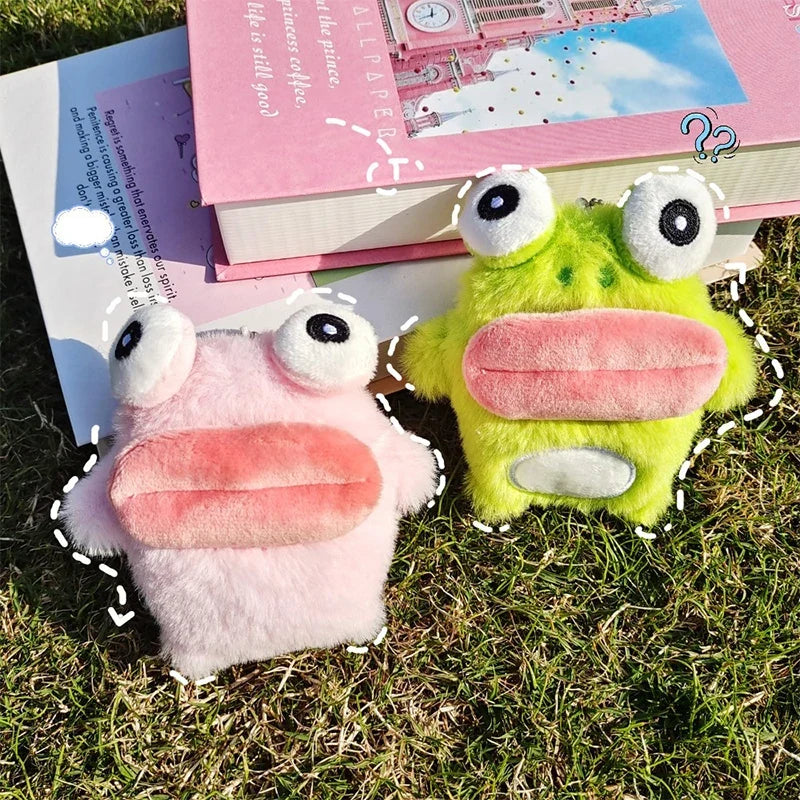 Cute Frog Plush Keychain – Cartoon Sausage Mouth Doll Charm