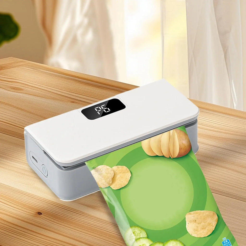 2-in-1 Bag Sealer & Cutter | 6-Speed Fridge Magnet Food Sealer
