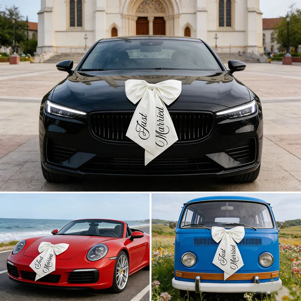 Just Married Car Bow Wedding Ribbon Decoration | Bridal Party