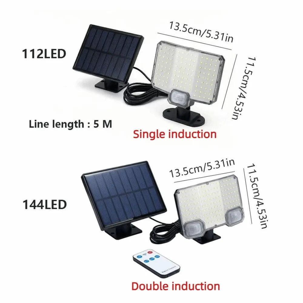 Solar Motion Sensor Wall Light – 3 Mode 144 LED IP65 Waterproof