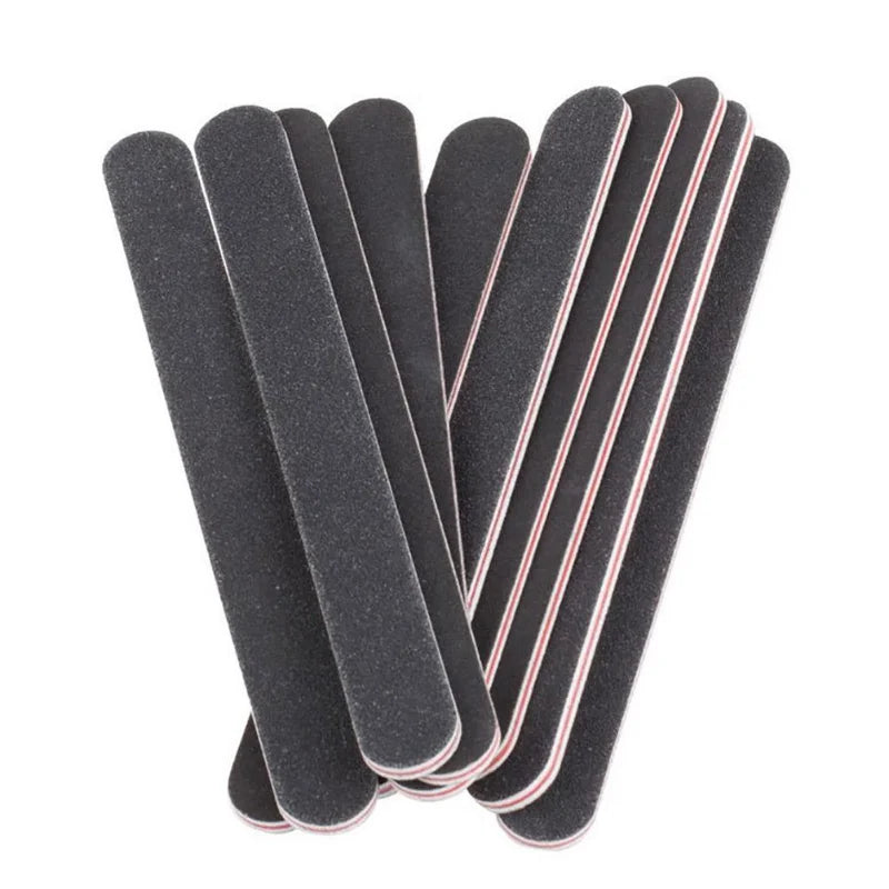 10-Pack Double-Sided Nail Files 100/180 Grit Manicure & Pedicure