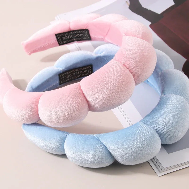Fashion Microfiber Washing Wristbands Scrunchies Puffy Headband Spa
